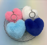 Fluffy Heart charm ( Set of 4 )